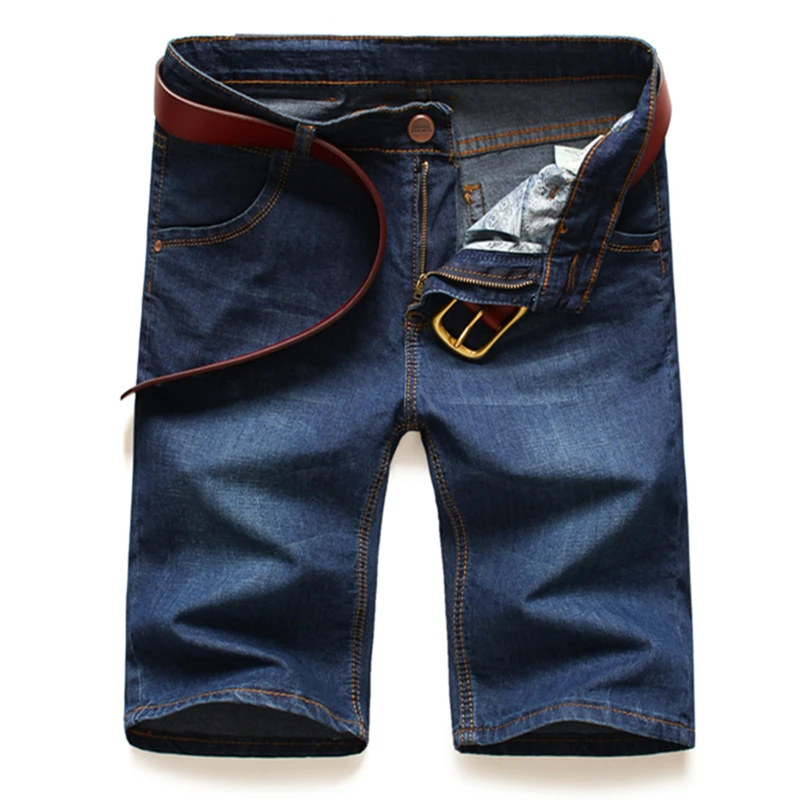 Loose Stretch Denim Shorts Summer New Blue Five-Point Pants Men'S Business Casual All-Match Thin Jeans Classic Fashion Brand