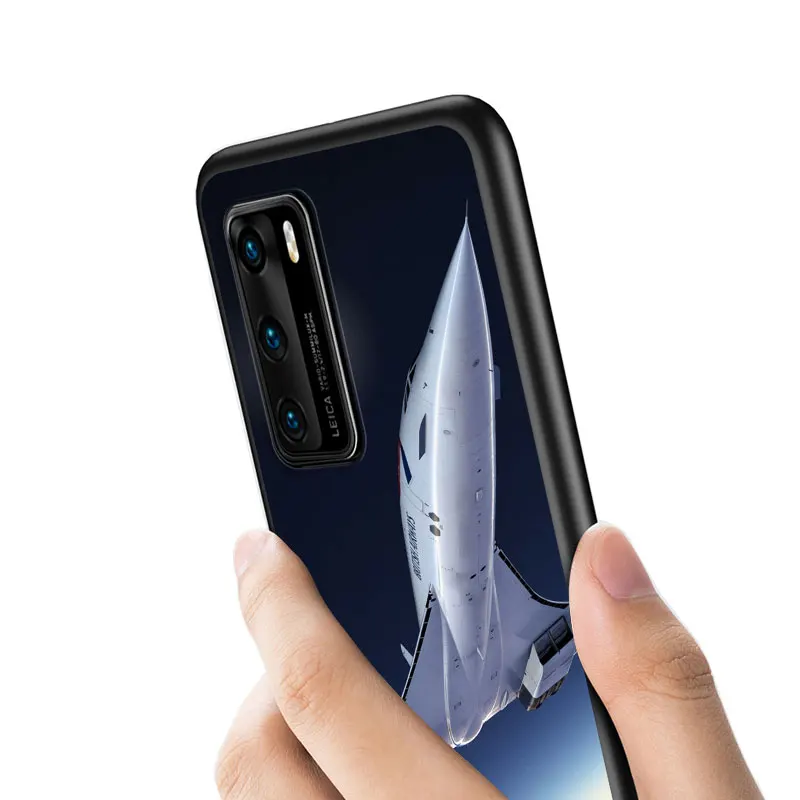 

Airplane Pilot fly for Huawei P40 P30 P20 P10 Pro Lite E Plus 4G 5G P9 P8 Lite P Smart Z S Plus Soft Black Phone Case