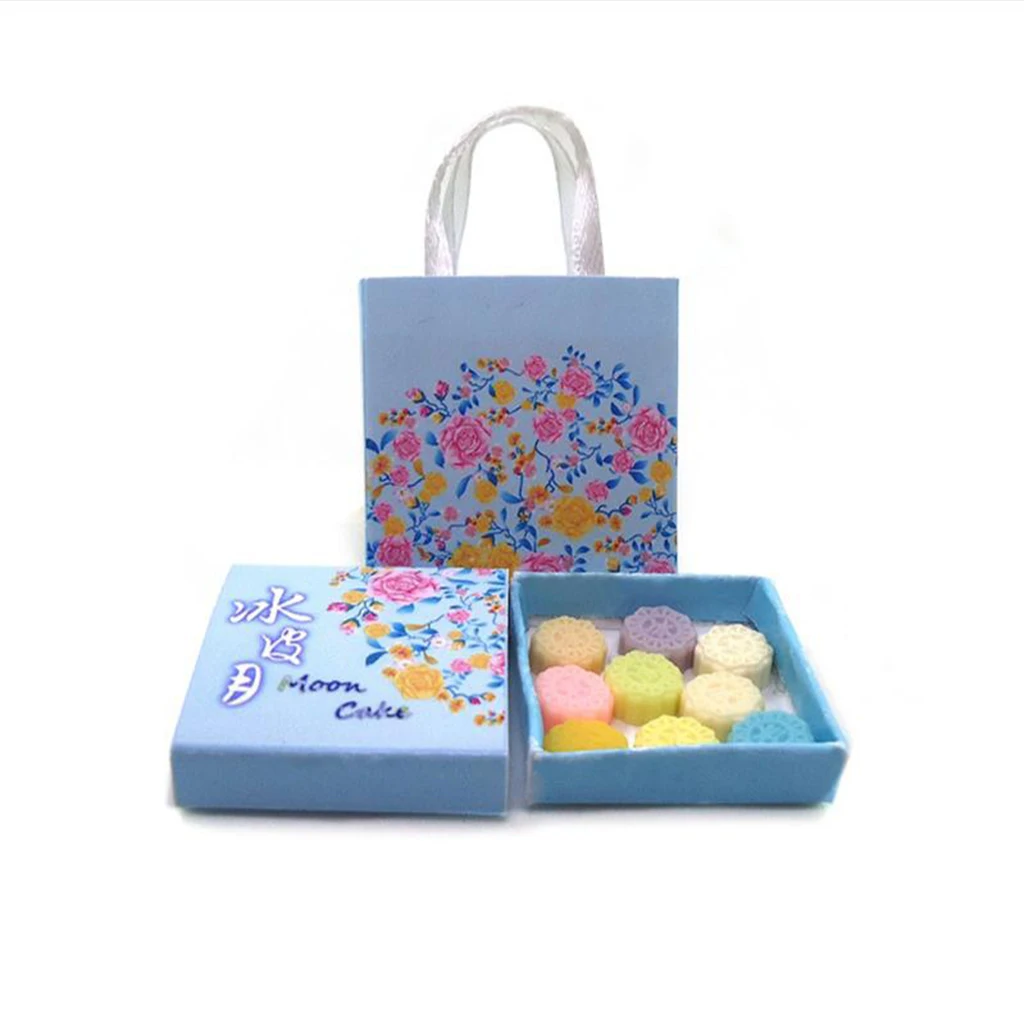 

1:12 Scale Dollhouse Miniatures Moon Cake Box Plastic Set Kitchen Table Decoration Accessory