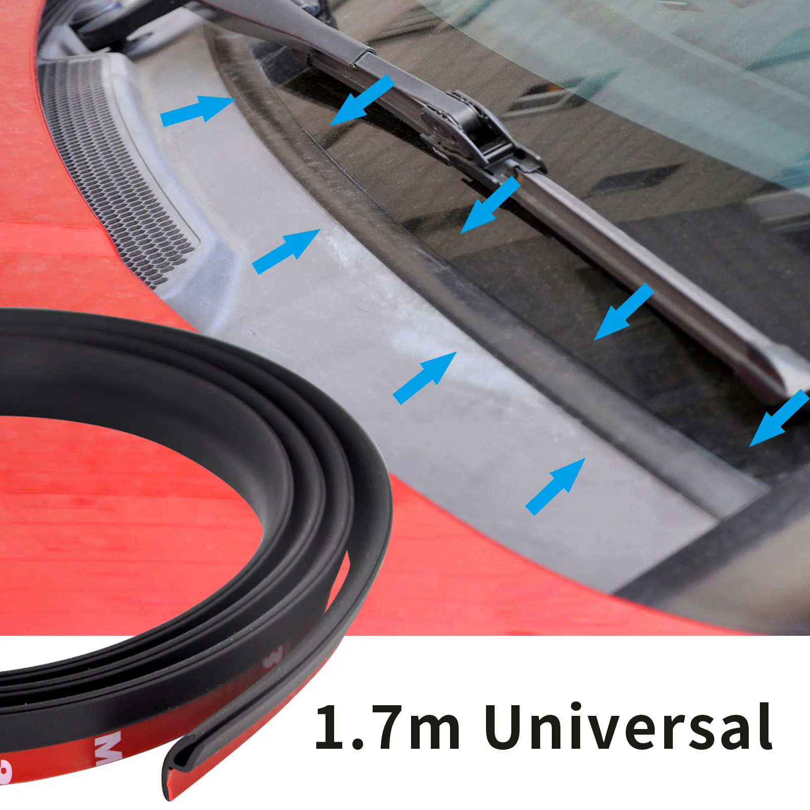 

H 1.7m Car Wiper Front Windshield Panel Moulding Seal Strip For Honda Audi Benz Buick VW Skoda Mazda Ford Toyota BMW E46 E39 M5