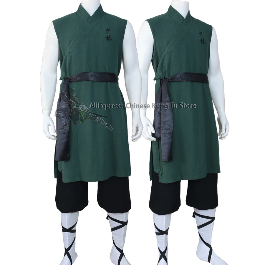 Летняя хлопковая форма шаолина монах кунг фу буддийские халаты боевые искусства