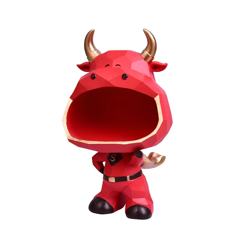 

Creative Ox Year Ornaments Home Decoration Gifts Makeup Organizer Mask Box Tea Bag Storage Containers Bins Closet Organizer