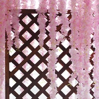 10pcs artificial cherry blossom flowers wedding garland ivy decoration fake silk flowers vine for wedding arch home decor string