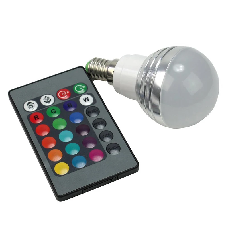 

LED Bulb + Remote Control Color Changing Light, E14 3W RGB Bulb LED Bulb, LED Bulb with ic Wireless Remote Control