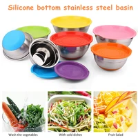 5pcsset stainless steel mixing bowls non slip silicone bottom kitchen egg mixer bowl for food storage salad cooking baking