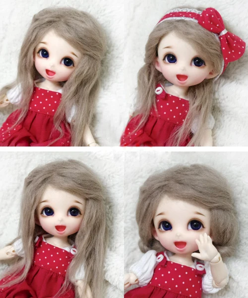 

BJD Doll Fur Wig coffee long straight hair wigs for 1/3 1/4 1/6 1/8 1/12 BJD DD SD MDD MSD YOSD doll fur wigs