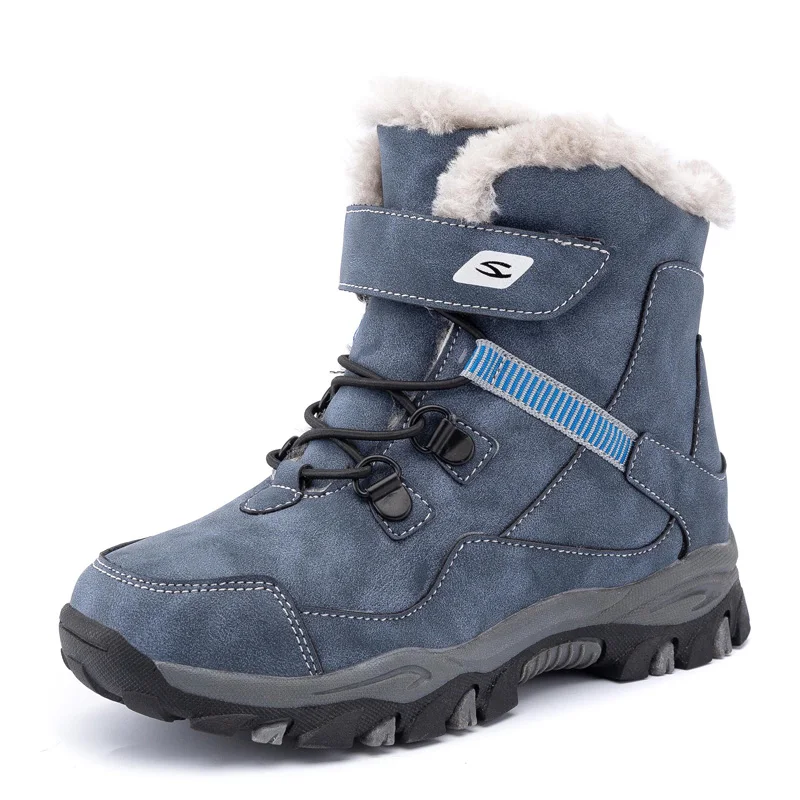Winter Plus Velvet Kids Snow Shoes Pure Cotton Warm Boy Outdoor Casual Sport Booties Non-slip Durable Children Activity Supplies