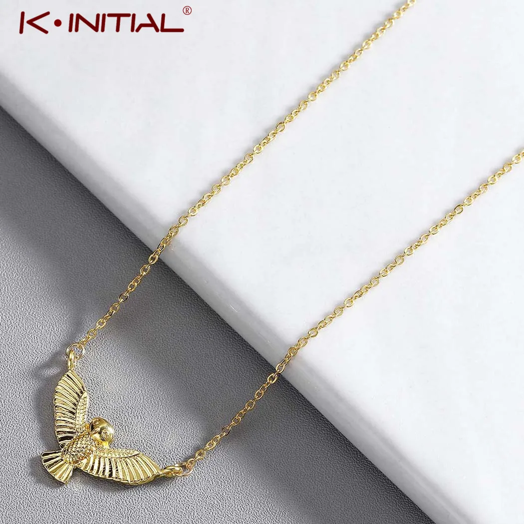 

Kinitial Creative Golden Owl Pendants Necklaces Fashion Daily Choker Jewelry Cute Sweater Necklaces for Women Statement Jewelry