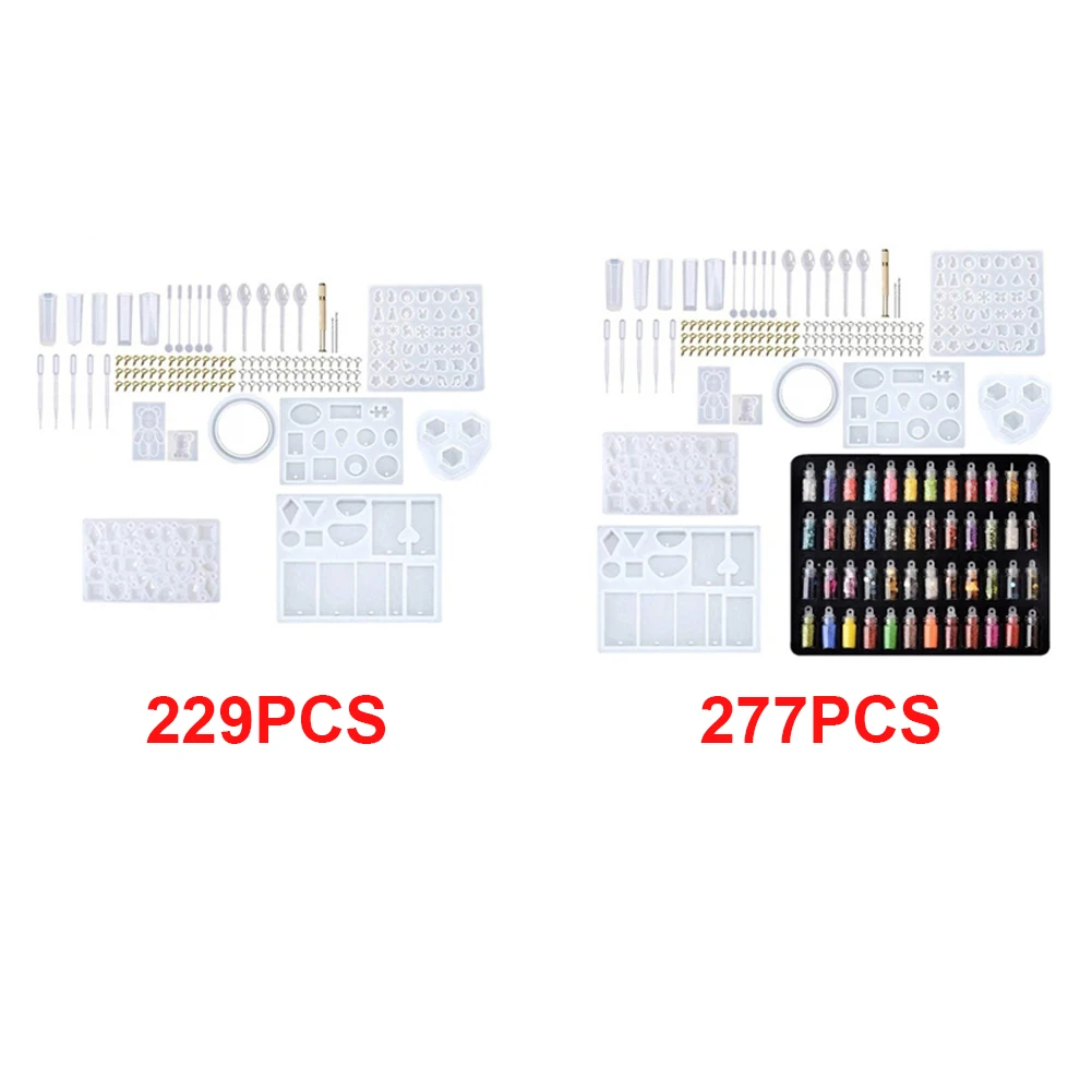 

Home Flexible Easy Clean Tear Resistant Non Toxic Durable Resin Casting Mold Kit Jewelry Making DIY Craft Reusable Soft Silicone