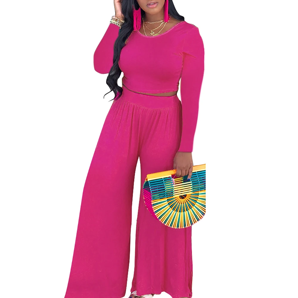 Комплект из двух предметов в полоску Женский укороченный топ + широкие брюки