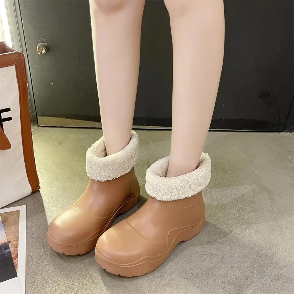 

Женские ботильоны без шнуровки KarinLuna, теплые плюшевые ботинки на резиновой подошве, зимняя удобная обувь, 2021