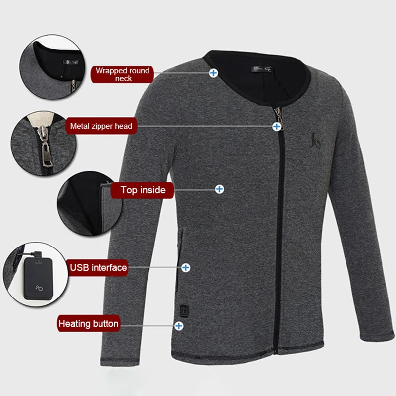 Мужская зимняя одежда PARATAGO с электроподогревом комплект нижнего белья USB