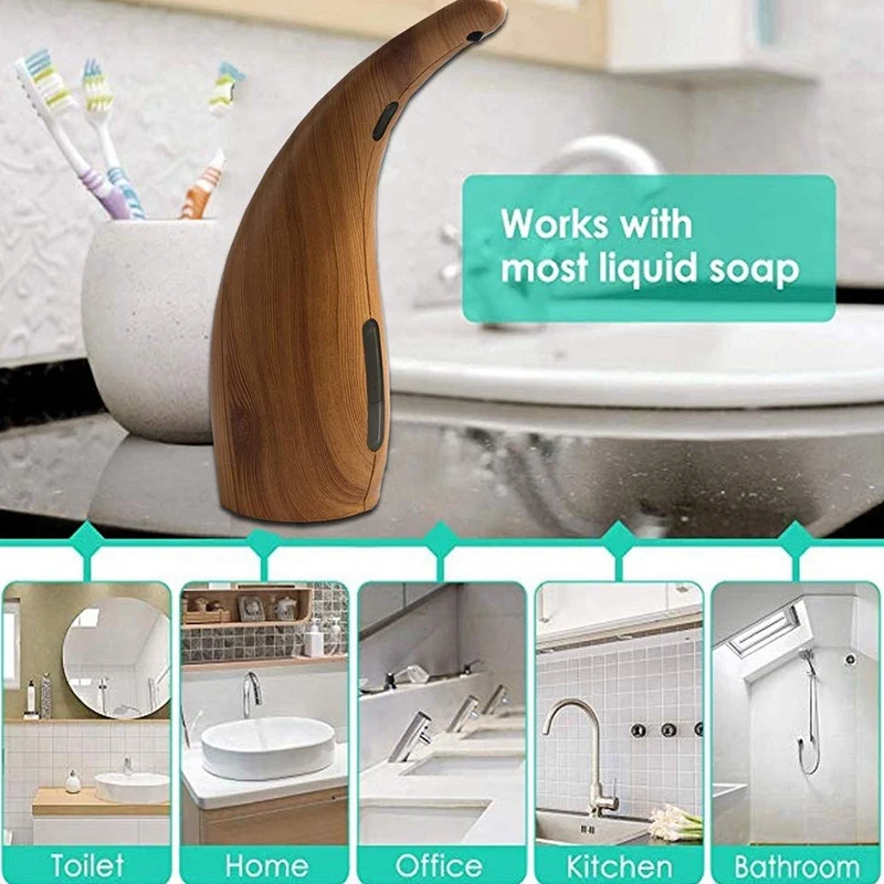 Automatic Soap Dispenser Touchless Infrared Sensor 300Ml Foam For Bathroom And Kitchen (Style : Wood Grain) | Обустройство дома