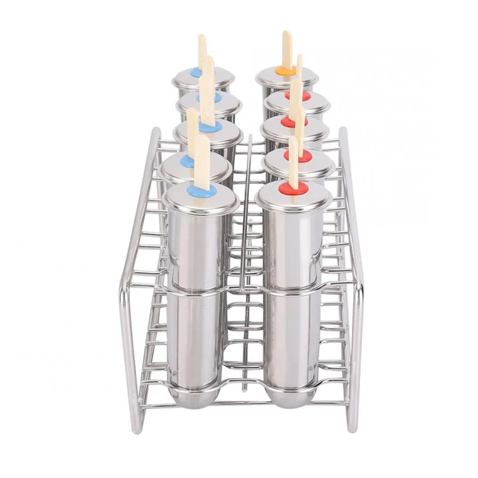 

Durable Frozen Stainless Steel Popsicle Molds Ice Cream Stick Holder Silver Home DIY Ice Cream Moulds Round Ice Mould