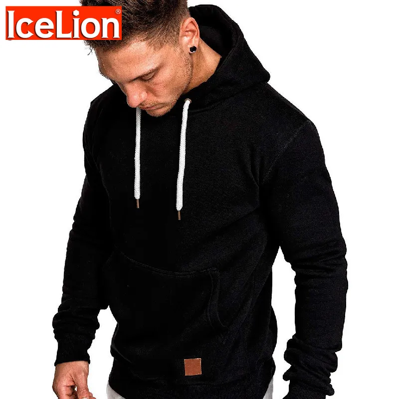 

LeeLion 2021 Hoodies Men Long Sleeve Casual Sweatshirts Men Hoodies Solid Slim Fit Sweatshirts Men Pullover Hip Hop Streetwear