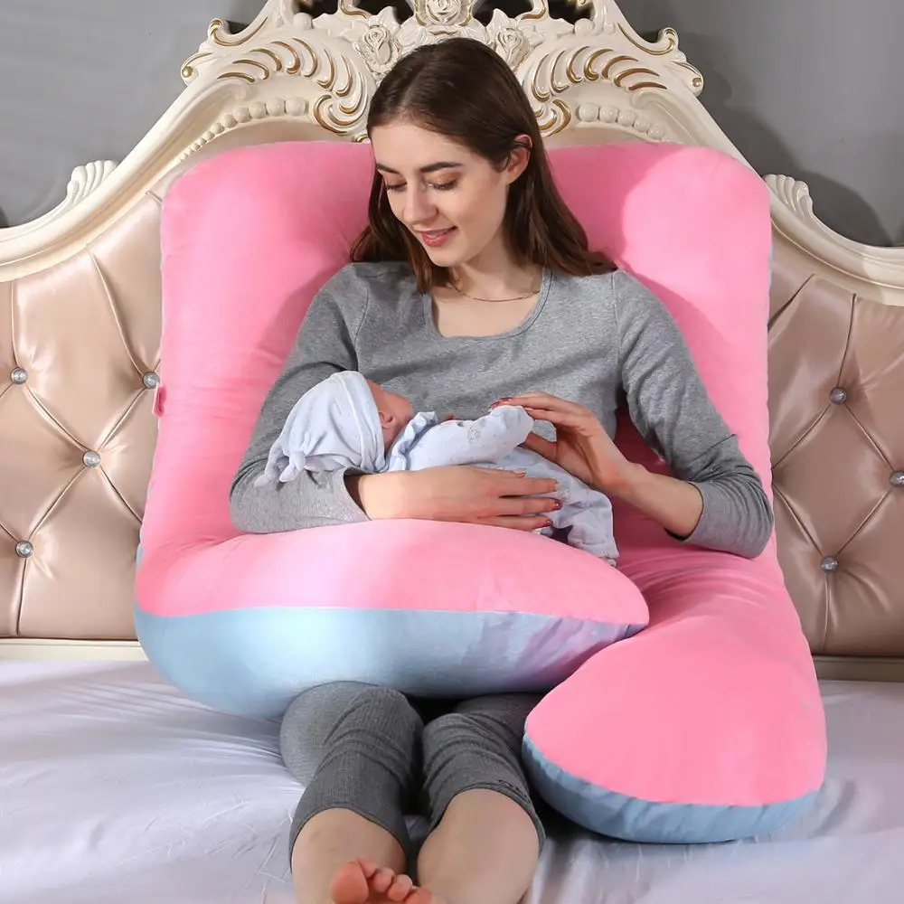 Almohada para mujeres embarazadas, coj&iacute;n de 116x65cm para embarazadas, soporte de maternidad para amamantar para dormir-2