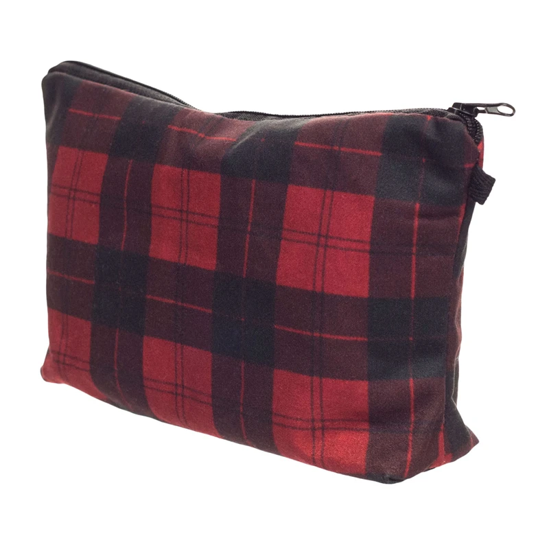 Женская клетчатая косметичка в британском стиле несессер на молнии портативный