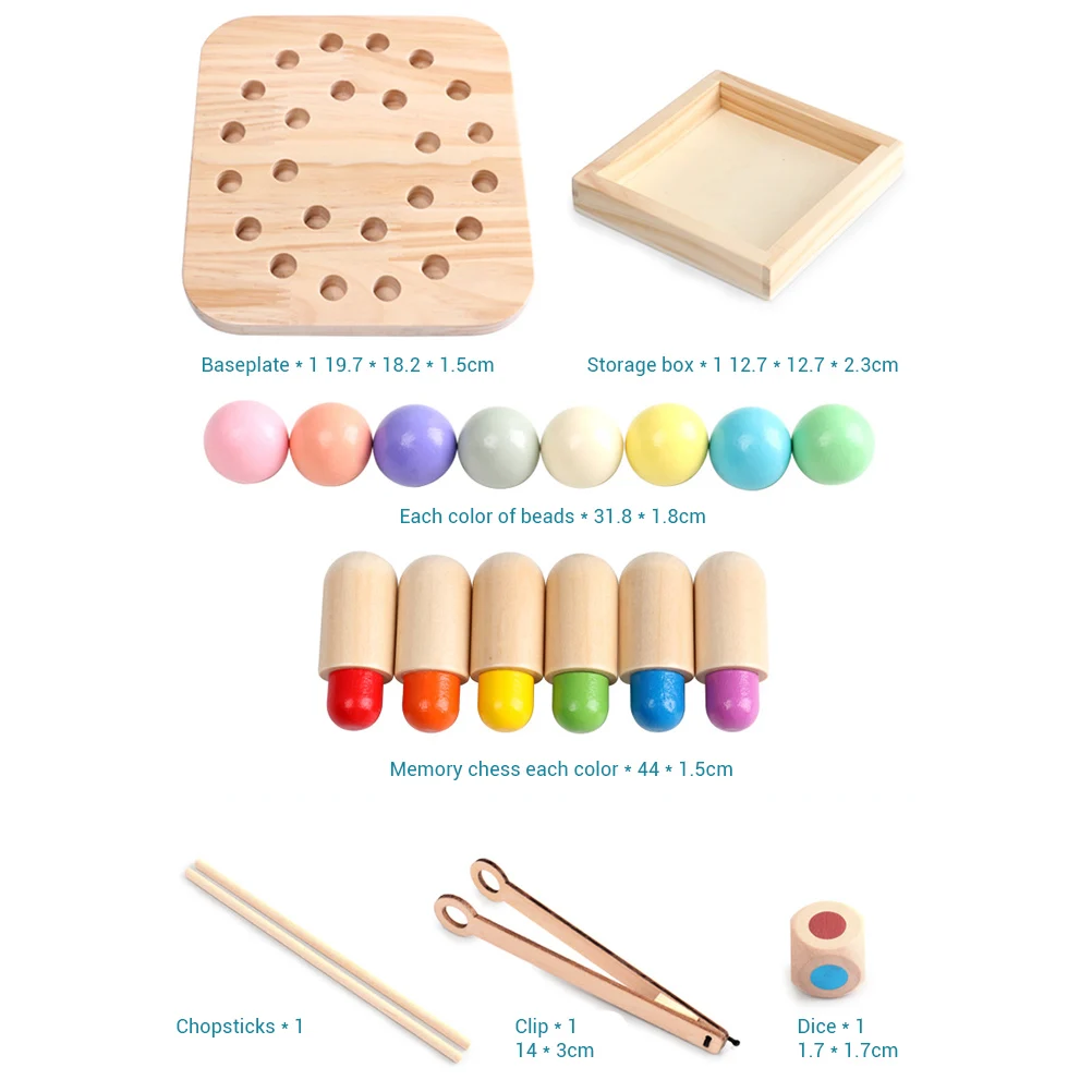 2 в 1 деревянные матч памяти шахматы клип бисером игрушки для детей раннего