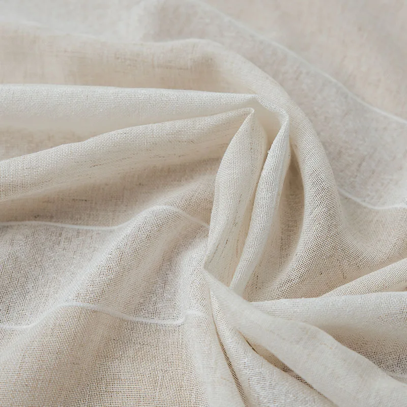 Beige Linen Stripe Sheer Tulle Curtains For Living Room Modern Curtains For Bedroom Window Voile Custom Curtains