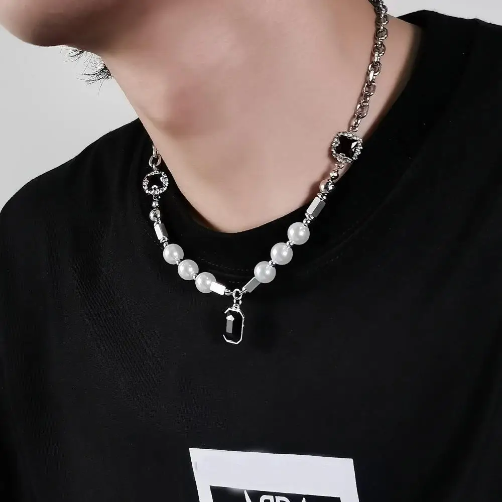 

Hip Hop Bling Iced Out Square Blue black Gem Crystal Cuban Link Chain AAA Necklace for Men Women Jewelry