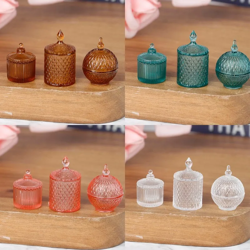 

3 шт./компл. Мини Прозрачная банка для конфет и фруктов коллекционный семейный подарок для кукольного домика Миниатюрные аксессуары для кукол игрушки