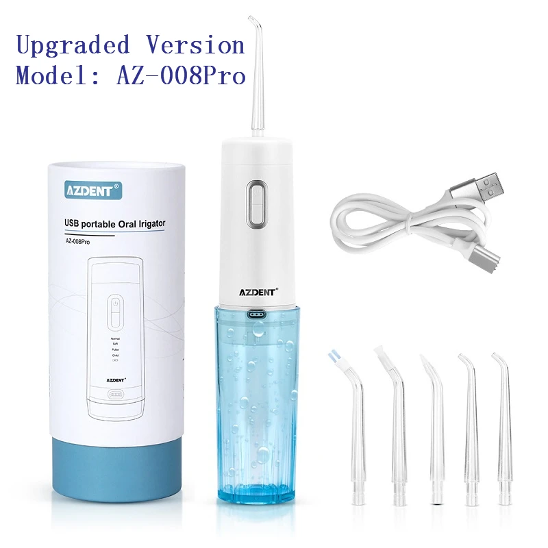 Blue 200 мл портативный складной ирригатор для полости рта, USB Перезаряжаемый, 4 режима, водостойкая зубная нить для полива - Цвет: Blue