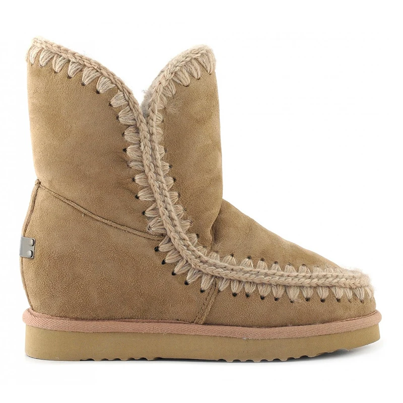 

2021 winter women snow ankle boots eskimo wedge short2 sheepskin luxury brand ladies short botines botas