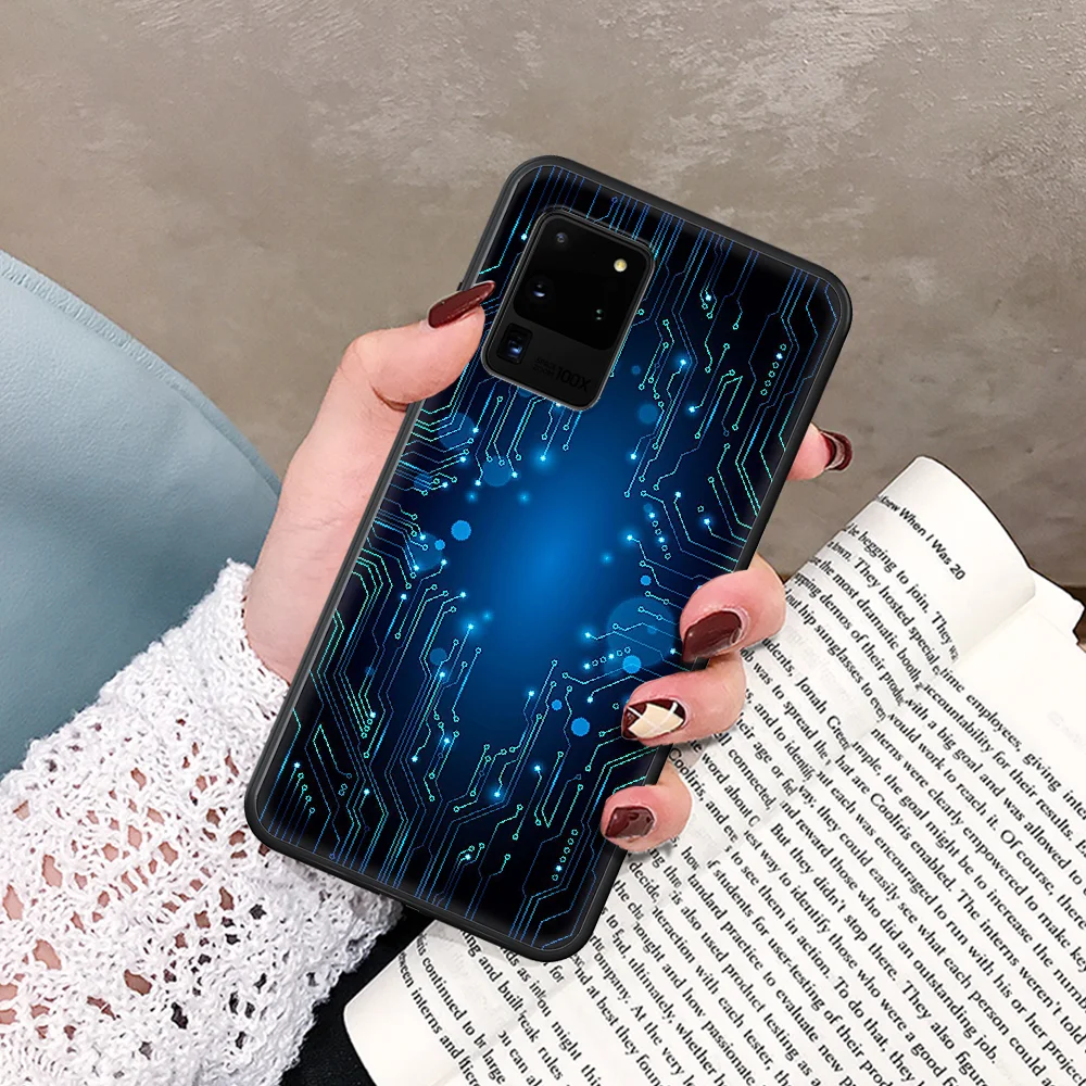 

Inside Electronics Phone Case For Samsung Galaxy Note S 8 9 10 20 Plus E Lite Uitra black Etui Tpu Shell Pretty Cell Fashion