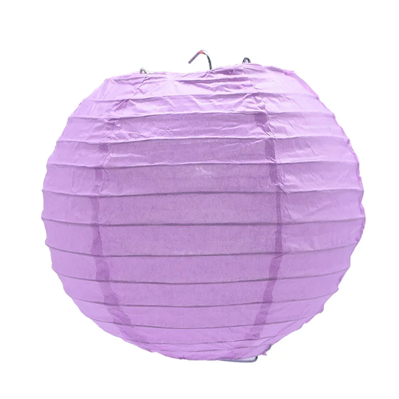 PL24 Light purple 1 шт. Круглый Китайский бумажный фонарь на день рождения, свадьбу, вечеринку, украшения, подарок, сделай сам, лампион, подвесной фонарь-шар вечерние принадлежности - Цвет: PL24 Light purple