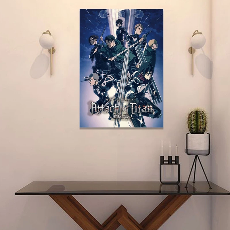 

Attack on Titan Posters Japanese Anime Coated Paper Prints Clear Image Livingroom Bedroom Decoration Bar Cafe Decoration 4 Sizes