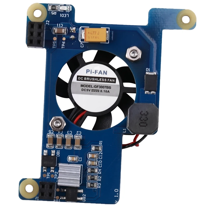 Подходит для Raspberry Pi 4B/3B + Power over Ethernet (PoE) HAT с охлаждающим вентилятором +|Аксессуары