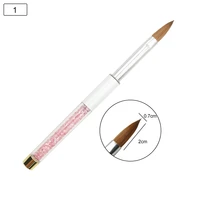 acrylic nail brush 12 pink diamond acrylic carving uv gel extension builder french flower stripe painting drawing liner brush