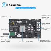 fosi audio bluetooth 5 0 amplifier board 2 0 channel mini stereo audio wireless high power digital 3 5mm aux amp module 50w x2