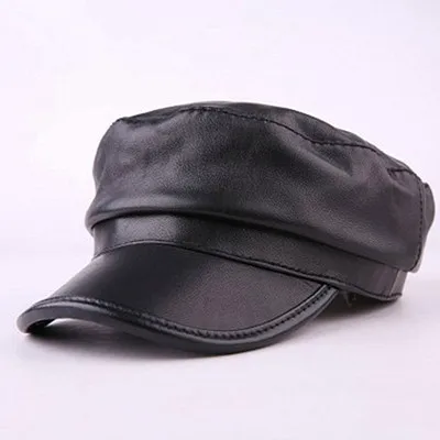 SHALUOTAOTAO Новинка Snapback модная овчина шляпа из натуральной кожи зимние теплые армейские кепки для мужчин и женщин для отдыха брендовые шапки - Цвет: Black