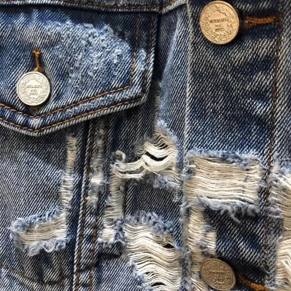 

Best Version Vetements Denim Jackets Vetements Men Women Vintage Jacket Streetwear Anarchy Logo Men Denim Jeans Jacket