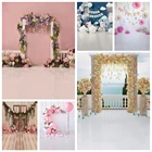 Фоны Laeacco для фотосъемки свадьбы дня рождения розовые цветы трава рамка шары ребенок душ фотография фоны для фотостудии