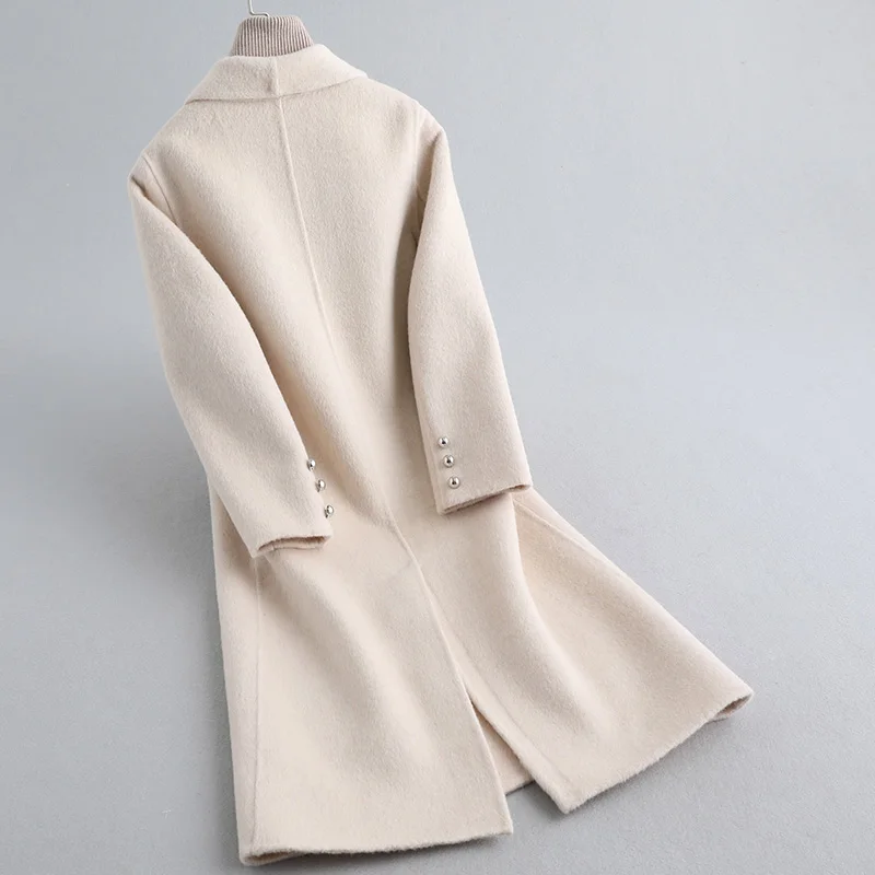 

Female Jacket Korean Wool Alpaca Long Coat Women Double-faced Woolen Women's Coats Overcoat Abrigo Mujer KQN42608 KJ5902