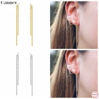 Женские серьги-кисточки Canner Huggie из стерлингового серебра 2021 пробы, минималистичные серьги-кольца с фианитами, ювелирные изделия для пирсинга, трендовые серьги Plata 925 W5