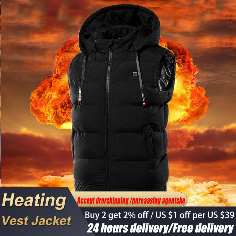 Outdoor USB Heating Vest Jacket Winter Flexible Electric Thermal Clothing Waistcoat Fishing Hiking Warm Clothes Men and Women | Спорт и