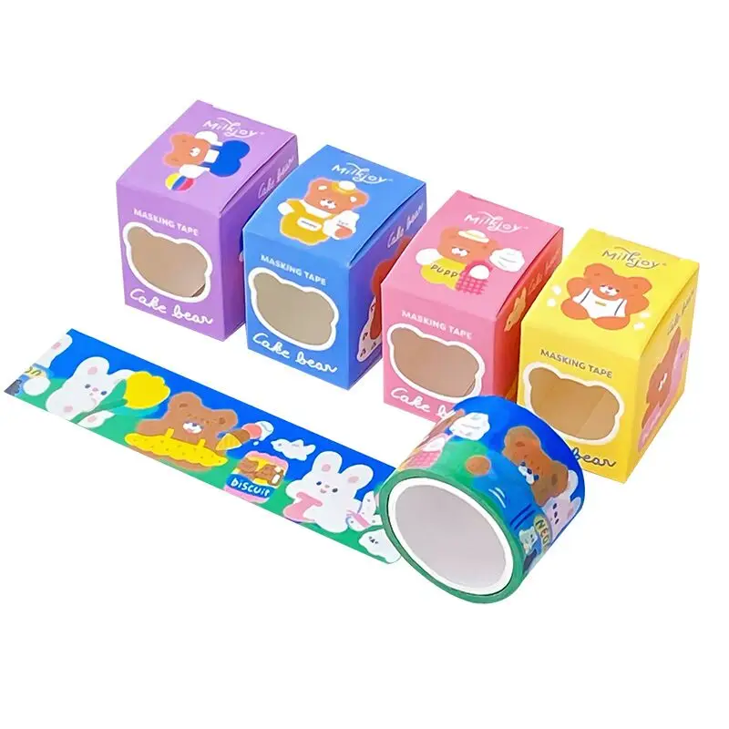 MINKYS New Arriva Kawaii Cake Bear Washi Masking Tape For Crafts, Diary Decorative Adhesive Tape Japanese School Stationery