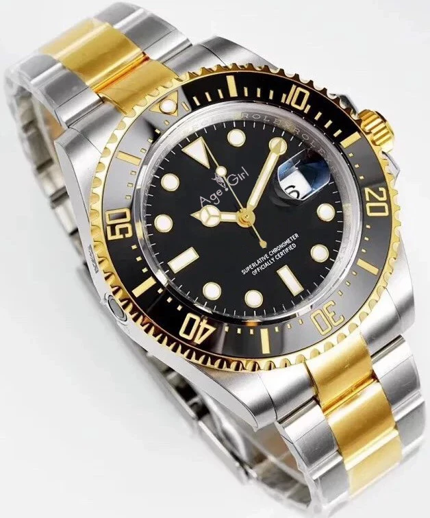 

Classic New Men Automatic Mechanical Watch Silver Gold Black Green Stainless Steel Ceramic Bezel Sapphire Classic Sport