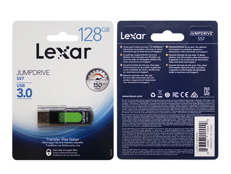 LEXAR S57 USB флэш-накопитель 256 ГБ 128 ГБ 32 ГБ шифрование флеш-накопитель Флешка флеш-накопитель USB 3,0 карта памяти USB диск для ПК MAC