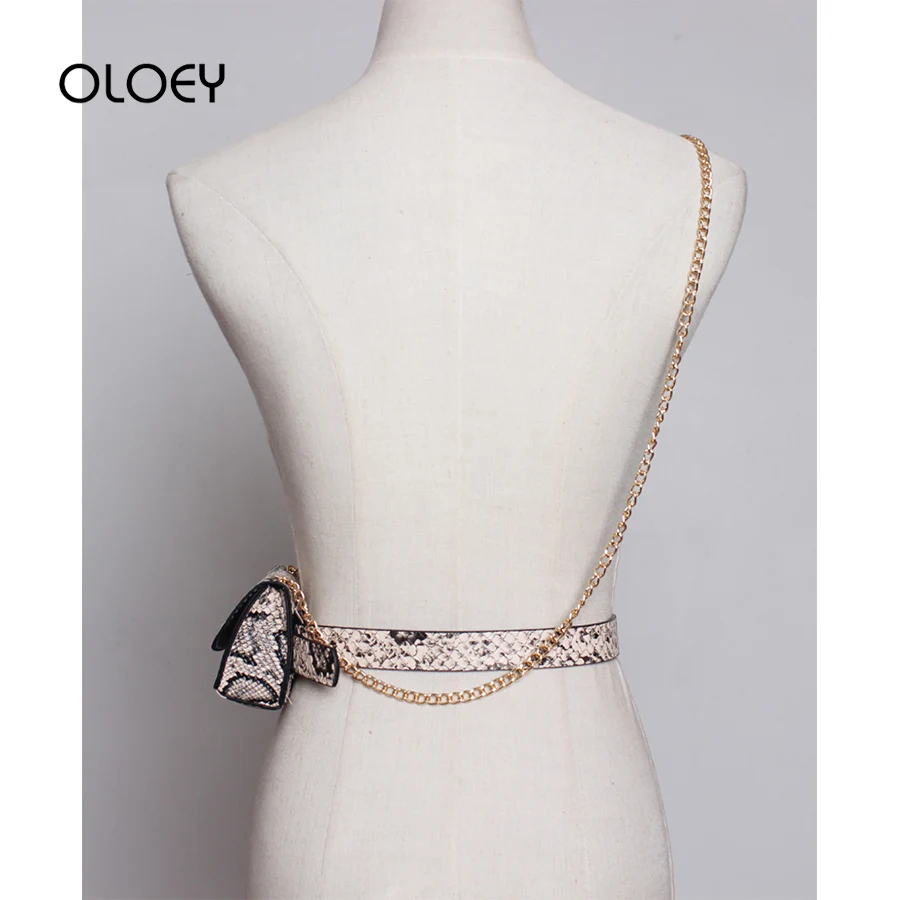 Fashion Women Waist Pack Serpentine Fanny Pu Leather Bag Snake Skin Belt Bags Female Purse Chest Shoulder | Багаж и сумки