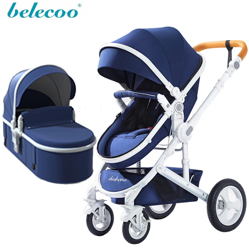 Belecoo Коляска 2 в 1 Высокий пейзаж двухсторонняя коляска русская