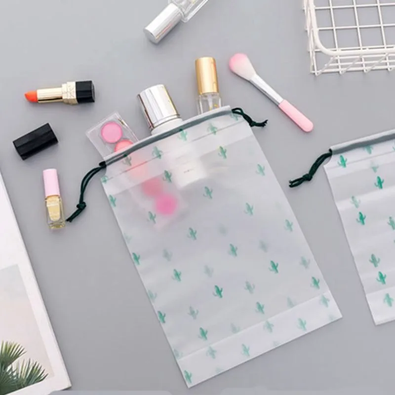 

Cactus Transparent Scrub Cosmetic Bag Travel Makeup Women Bath Organizer Storage Pouch Toiletry Organizer Storage Pouch