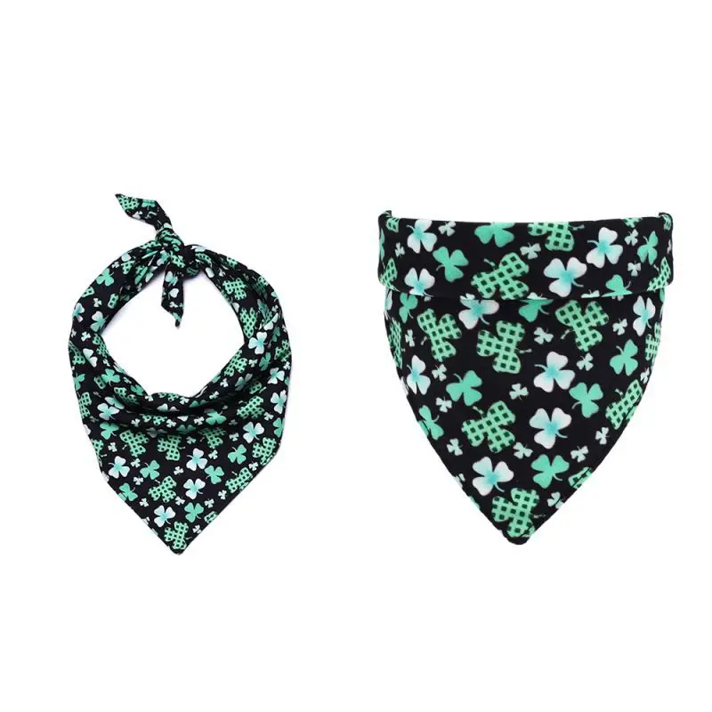 New Hot Green Plant Pattern Cat Dog Bandana Bibs Scarf Adjustable Pet Neckerchief Saliva Towel for Small Medium Dogs | Дом и сад