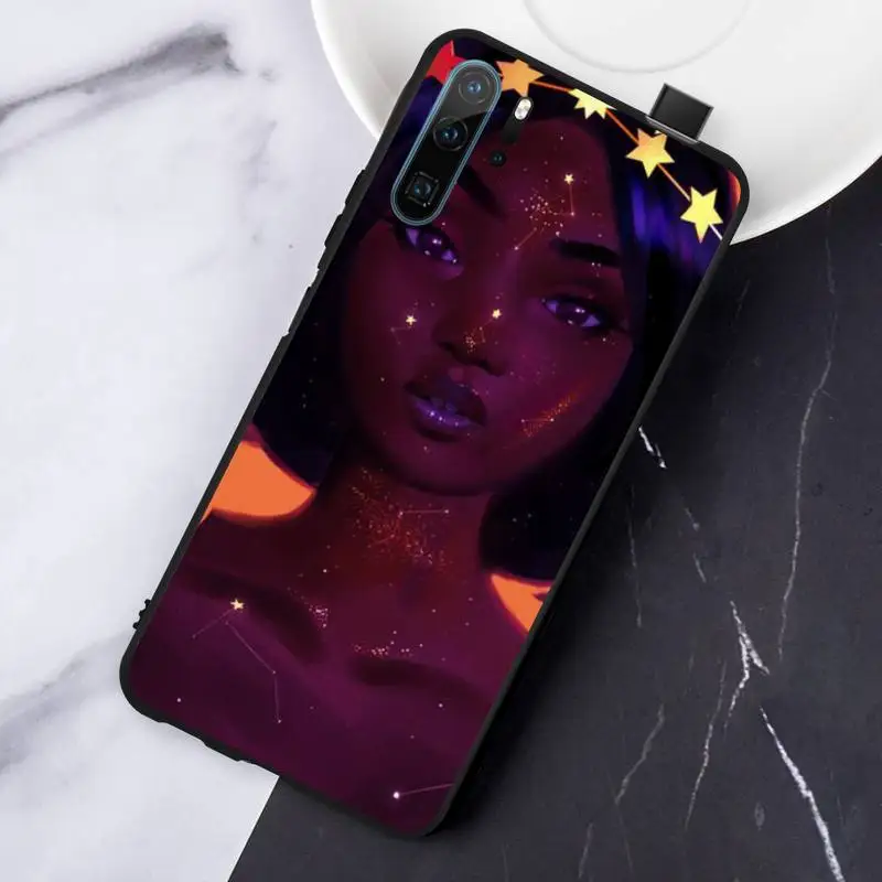 

Black Women Afro Girls fashion beautiful Phone Case For Huawei honor Mate P 10 20 30 40 Pro 10i 9 10 20 8 x Lite