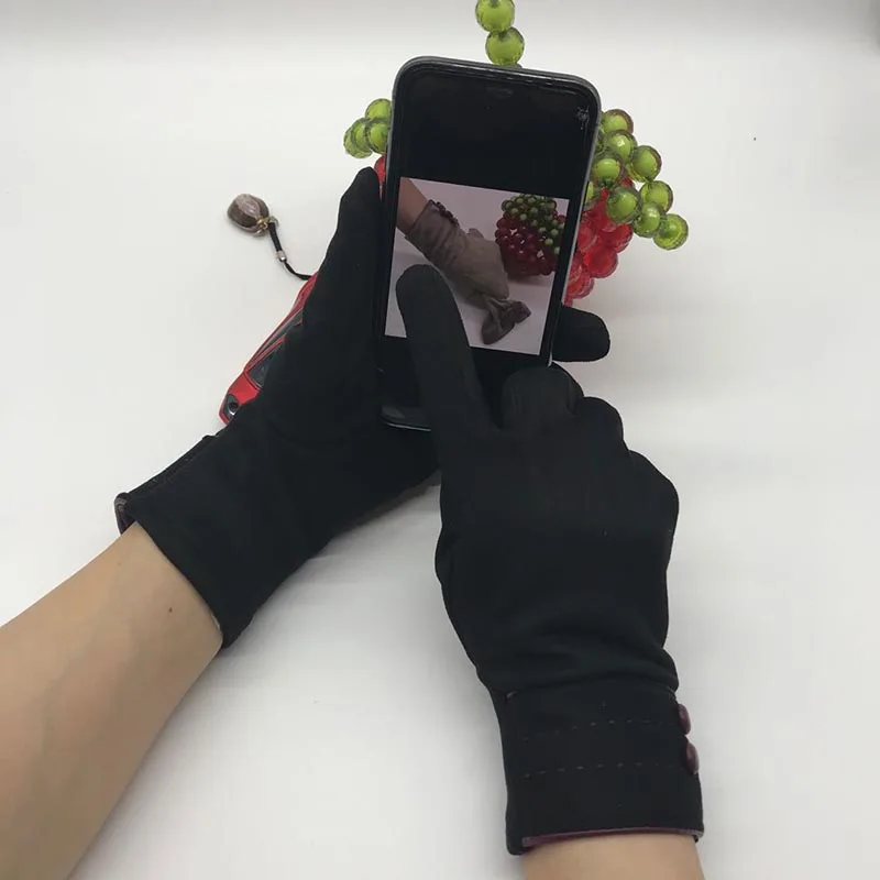 Зимние женские перчатки 2020 новые стильные замшевые для сенсорного экрана