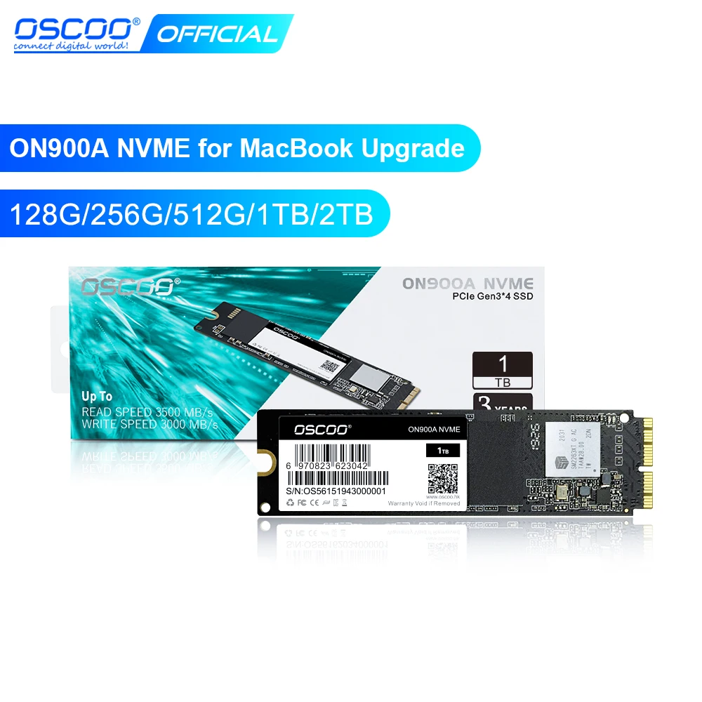 Твердотельный накопитель OSCOO M2 NVMe M.2 256 ГБ 512 ТБ PCIe SSD для Mac/MacBook Air/Macbook Pro