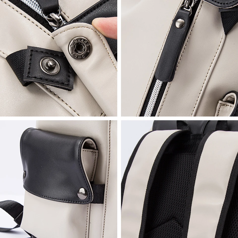 Кожаный рюкзак из искусственной кожи Модный женский мужской водонепроницаемый с